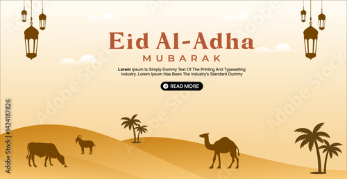 Eid al adha mubarak banner design template