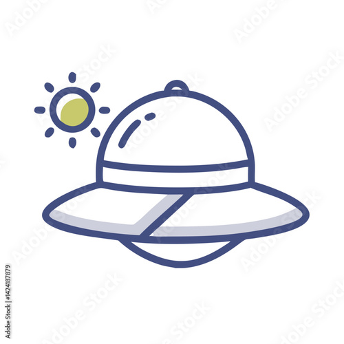 Adventure Hat Icon Representing Sun Protection and Outdoor Activities