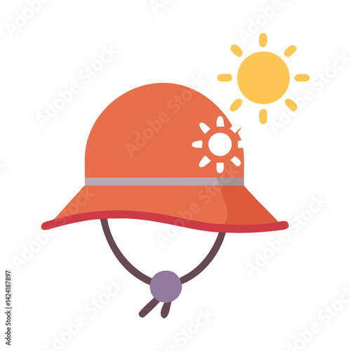 Adventure Hat Icon Representing Sun Protection and Outdoor Activities