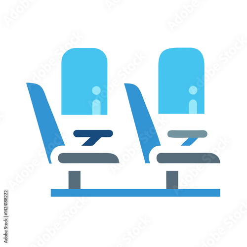 Airplane Seat Icon Representing Inflight Passenger and Seating