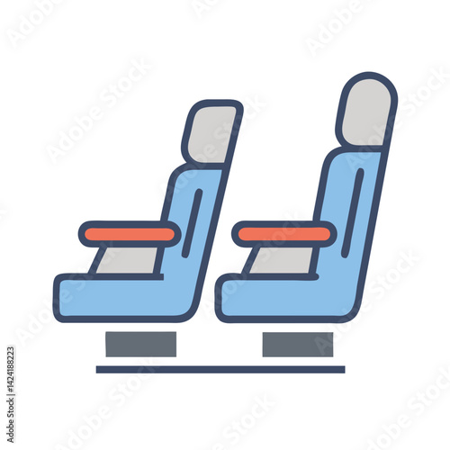 Airplane Seat Icon Representing Inflight Passenger and Seating