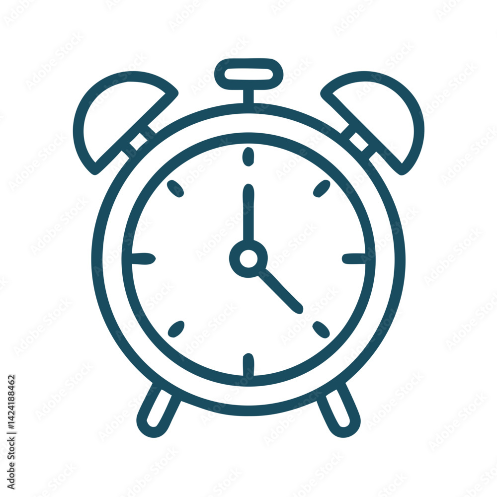 Alarm Clock with Timer Icon Representing Time Management and Alerts Alarm Clock with Timer Icon Representing Time Management and Alerts