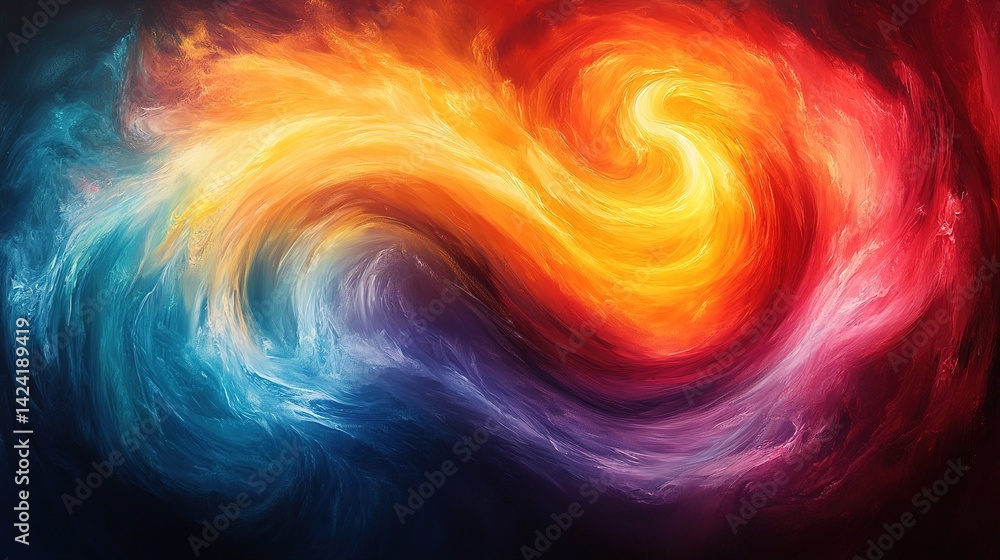 Abstract swirling flames and ice. A dynamic interplay of contrasting colors Abstract swirling flames and ice. A dynamic interplay of contrasting colors