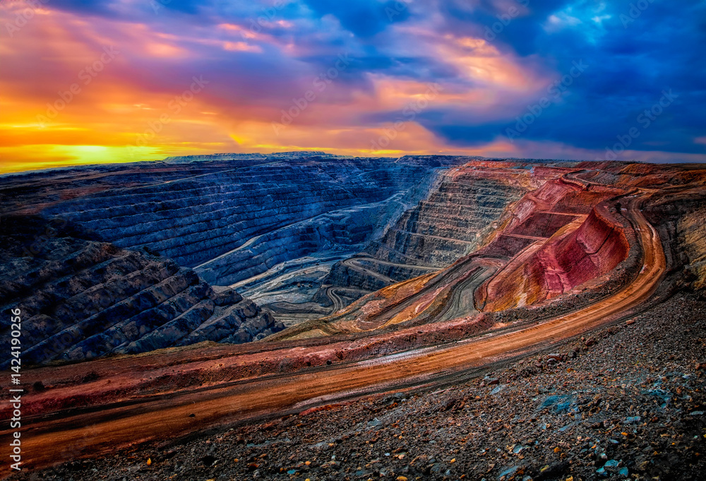 expanded view of the Super Pit open cut gold mine , Ai