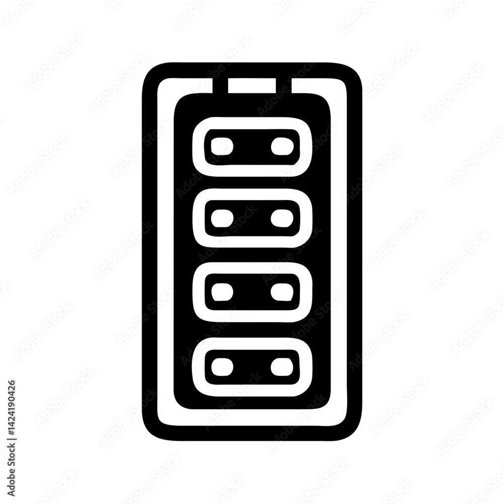 Battery Pack with Multiple Cells Icon Representing Energy Storage and Power Supply Battery Pack with Multiple Cells Icon Representing Energy Storage and Power Supply