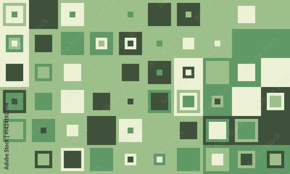 Abstract green square pattern background. Modern geometric design with varying shades and sizes. Ideal for website banners, presentations, or as a stylish texture. Abstract green square pattern background. Modern geometric design with varying shades and sizes. Ideal for website banners, presentations, or as a stylish texture.