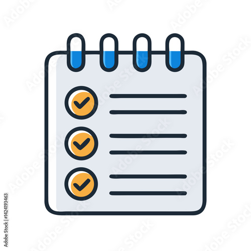 Checklist Notepad with Priorities Icon Representing Task Management and Organization