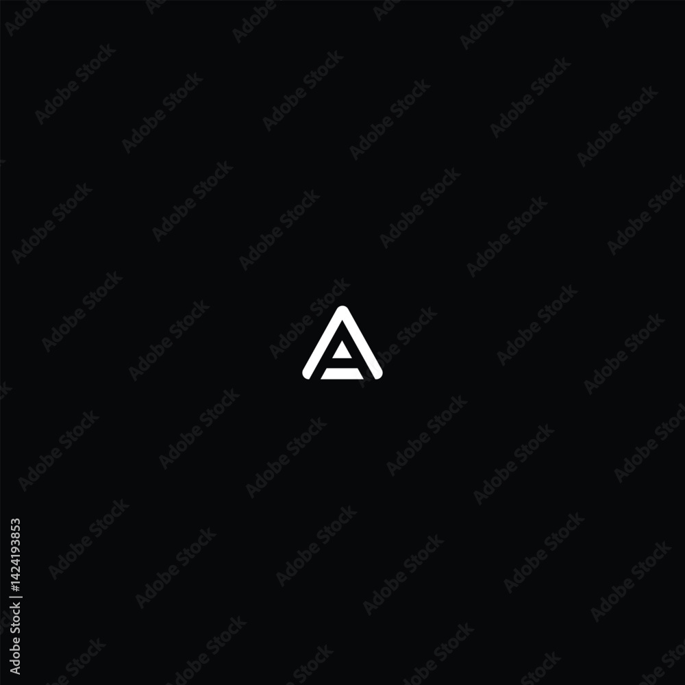 Triangular Letter A or Double A monogram with black background. Triangular Letter A or Double A monogram with black background.
