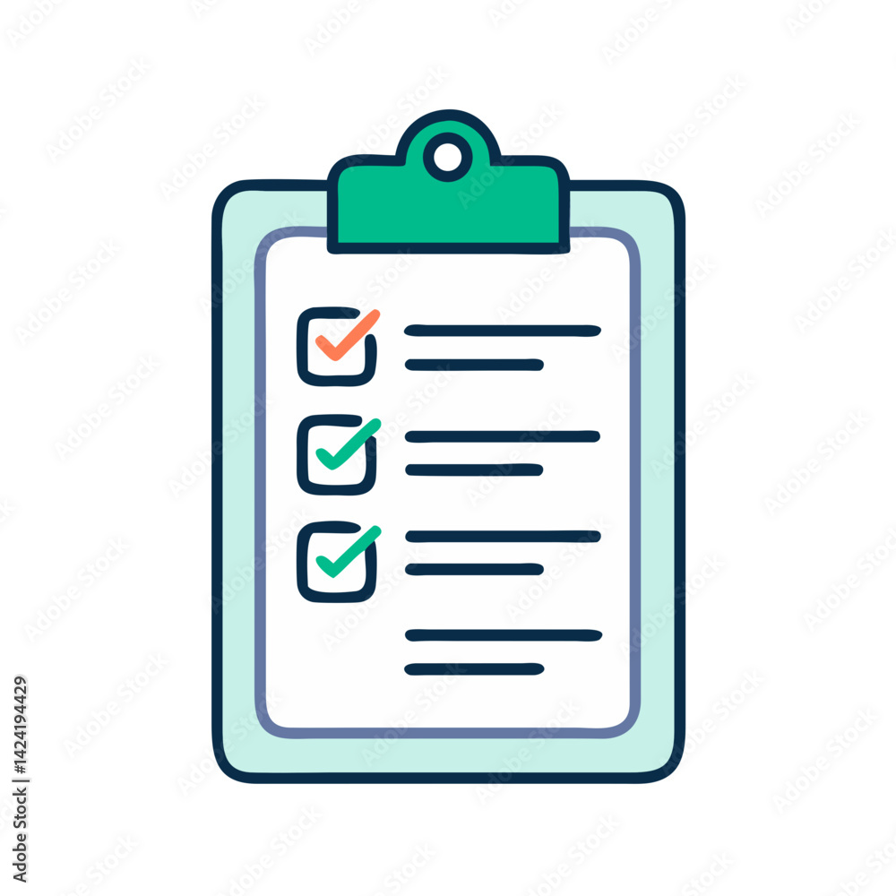 Clipboard with Checklist Icon Representing Task Completion or To-Do Management Clipboard with Checklist Icon Representing Task Completion or To-Do Management