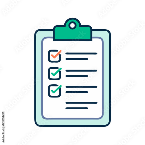 Clipboard with Checklist Icon Representing Task Completion or To-Do Management