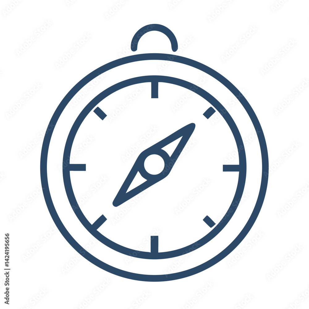 Compass Icon Representing Directional Navigation or Geographic Orientation Compass Icon Representing Directional Navigation or Geographic Orientation