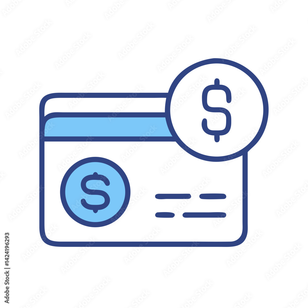 Credit Card with Dollar Icon Representing Payment Method or Financial Transaction Credit Card with Dollar Icon Representing Payment Method or Financial Transaction