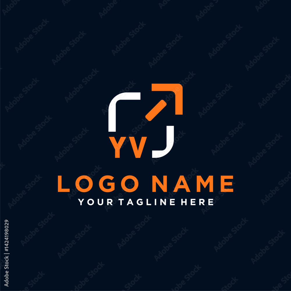 YV initials minimal modern technology logo design YV initials minimal modern technology logo design
