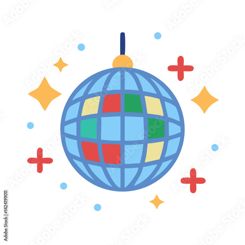 Disco Ball Party Decoration Icon Representing Dance Event or Celebration Ambience