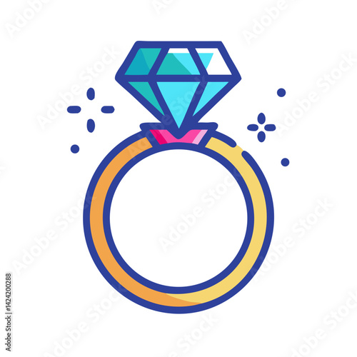 
Enchanted Diamond Ring Icon Representing Magical Jewelry and Timeless Elegance