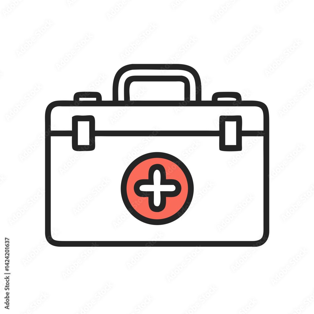 First Aid Kit Icon Representing Emergency Medical Care and Health Assistance First Aid Kit Icon Representing Emergency Medical Care and Health Assistance