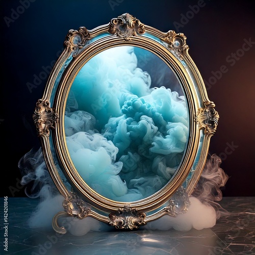 A mirror of smoke and glass that reveals only your thoughts, constantly shifting and evolving. A dreamlike reflection of the mind, always changing with each passing idea