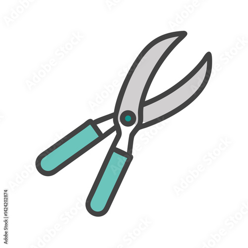 Garden Shears Pruning Tool Icon Representing Plant Care and Horticulture