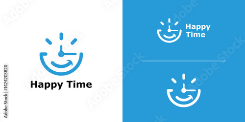 logo design combination watch and face,symbol icon idea creative.