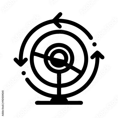 Gyroscope Rotational Motion Icon Representing Stability and Physics Experiment