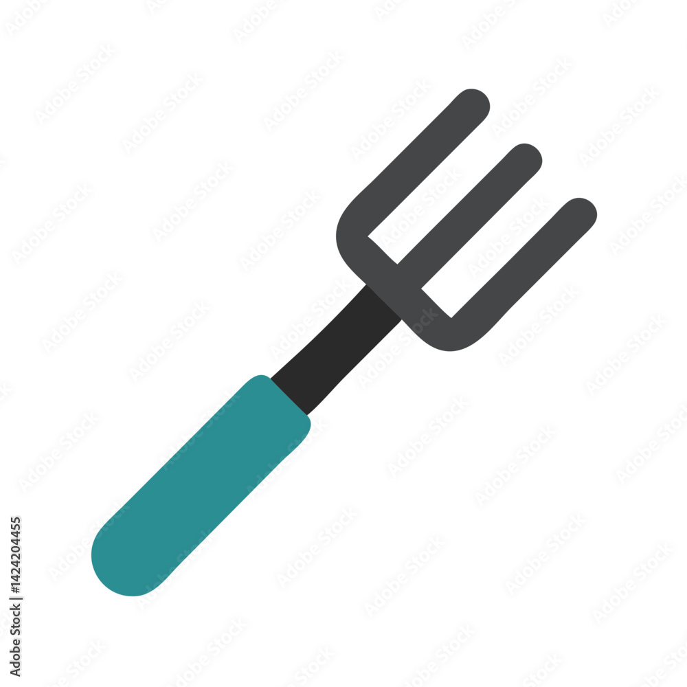 Hand Fork Gardening Tool Icon Representing Soil Cultivation and Planting Hand Fork Gardening Tool Icon Representing Soil Cultivation and Planting
