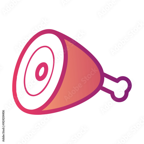Ham Leg Icon Representing Cured Meat Product and Traditional Preservation