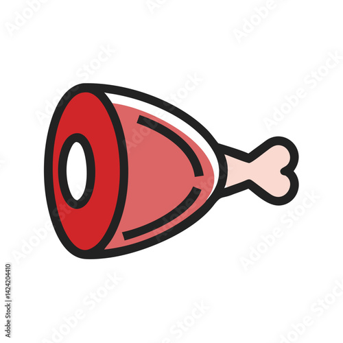 Ham Leg Icon Representing Cured Meat Product and Traditional Preservation