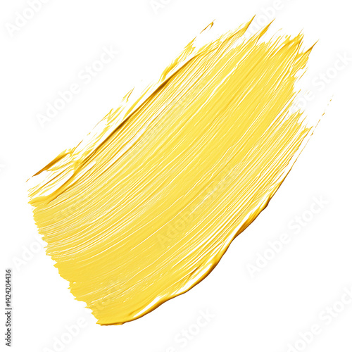Obraz na płótnie A bold 3D brush yellow stroke illustration with wide motion texture and painterly expression isolated on a transparent background in a clean abstract style w salonie