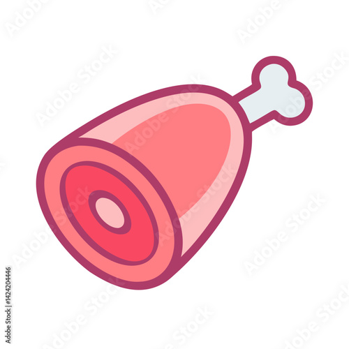 Ham Leg Icon Representing Cured Meat Product and Traditional Preservation
