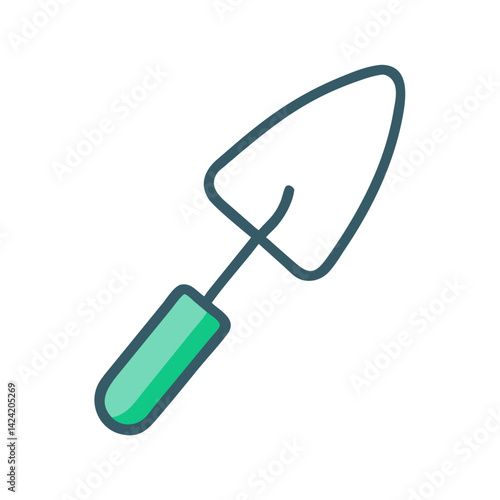 Hand Trowel Gardening Tool Icon Representing Soil Cultivation and Planting