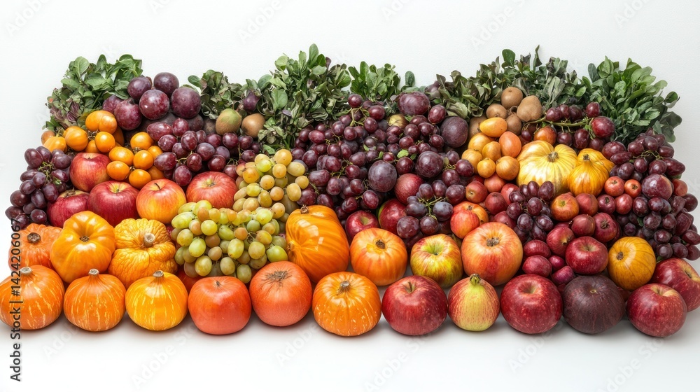 Colorful array of fruits and vegetables Colorful array of fruits and vegetables
