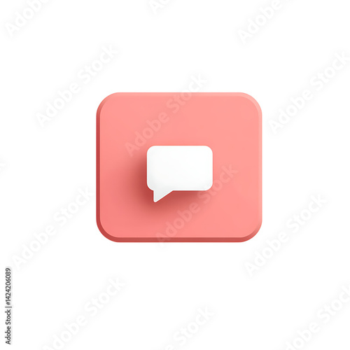 A rounded 3D interface icon featuring an envelope symbol placed on a soft gradient rectangle in a minimal modern style over transparent background