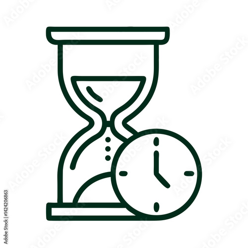 Hourglass Time Tracker Icon Representing Time Management and Productivity