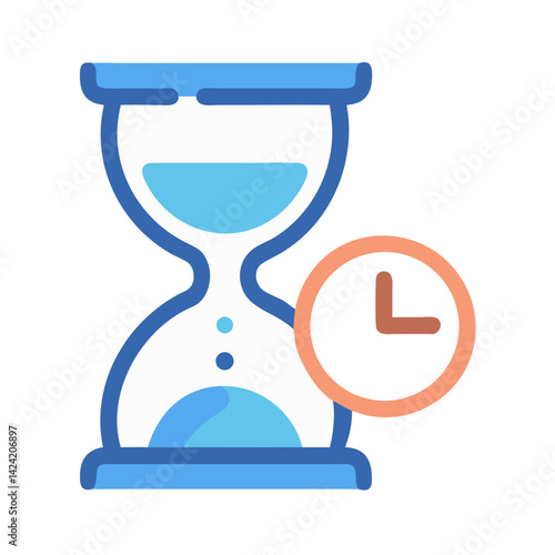 Hourglass with Interest Delay Icon Representing Time and Financial Growth
