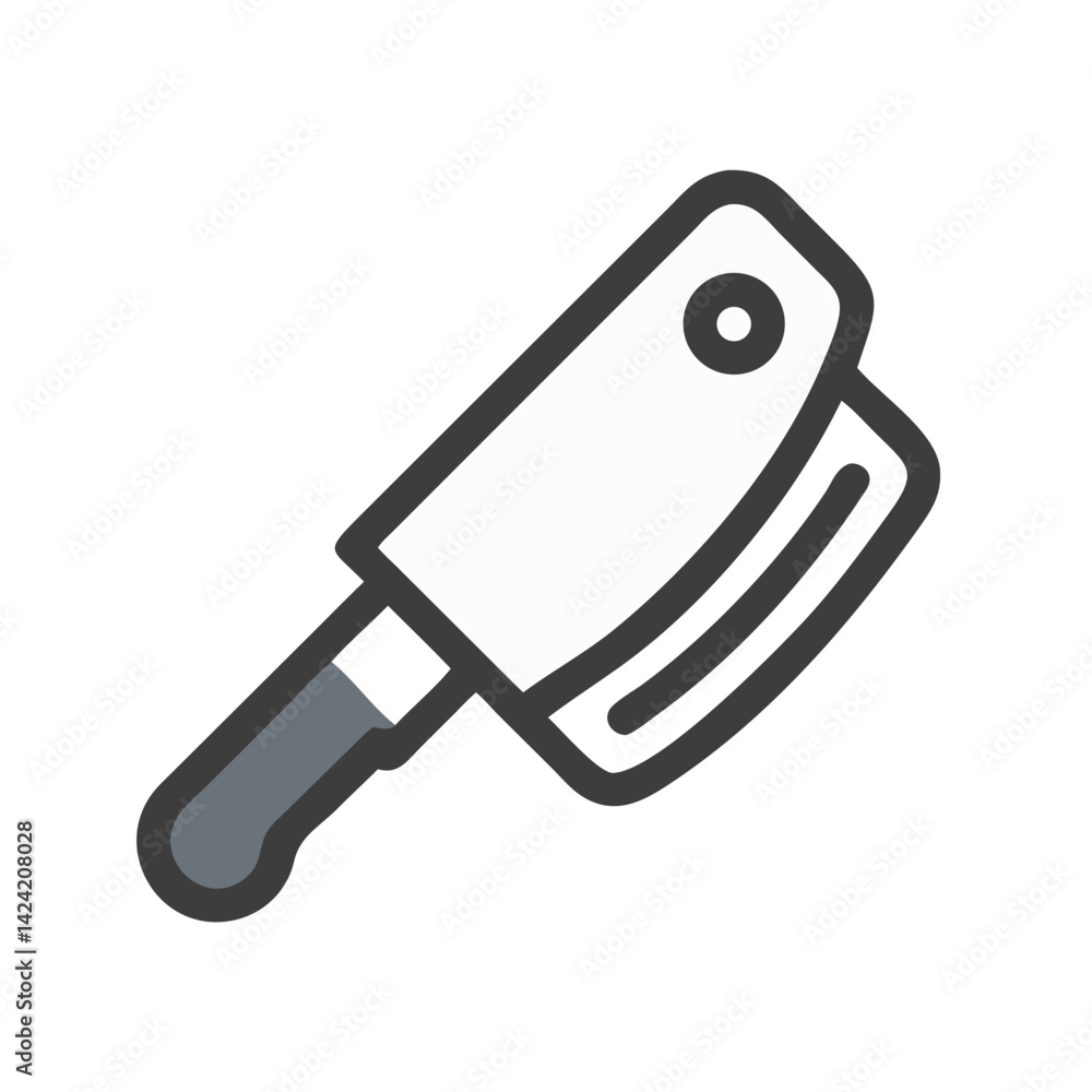 Kitchen Knife Icon Representing Meat Cutting Tool and Culinary Preparation Kitchen Knife Icon Representing Meat Cutting Tool and Culinary Preparation