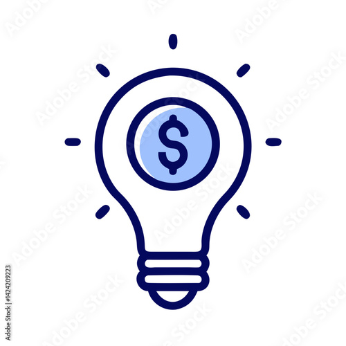 Lightbulb with Dollar Icon Representing Profitable Ideas and Business Innovation