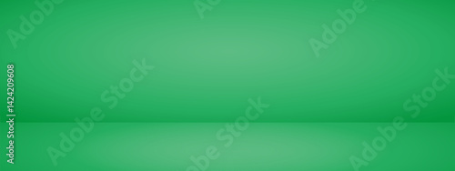 Mint studio room. Limbo light background. Abstract 3d bg with empty space for advertising text. Vector mockup illustration.