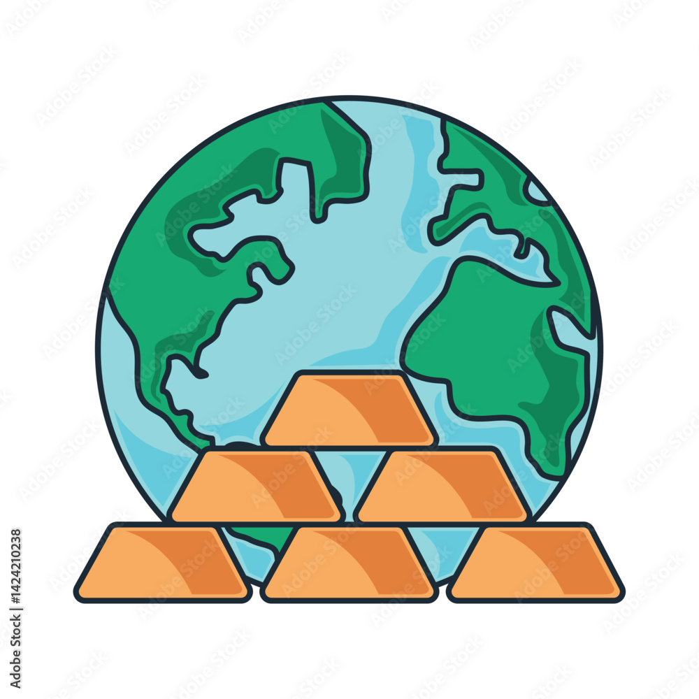 World Bank Gold Reserves Economy Currency Wealth Storage Vector