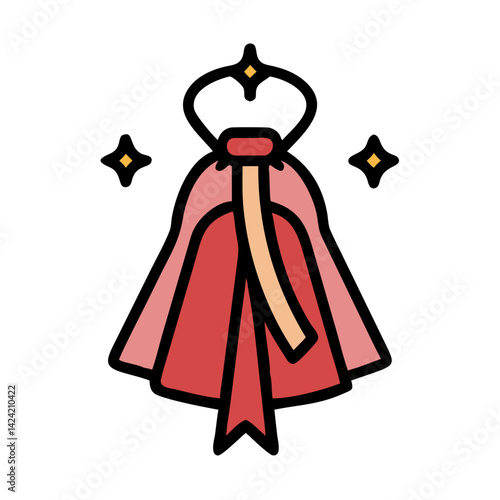 Magic Cloak Hanging Icon Representing Invisibility and Enchanted Apparel