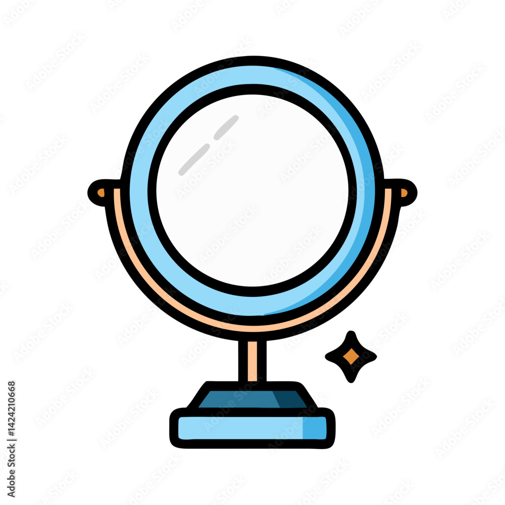Magic Mirror on Stand Icon Representing Enchanted Reflection and Mystical Vision Magic Mirror on Stand Icon Representing Enchanted Reflection and Mystical Vision