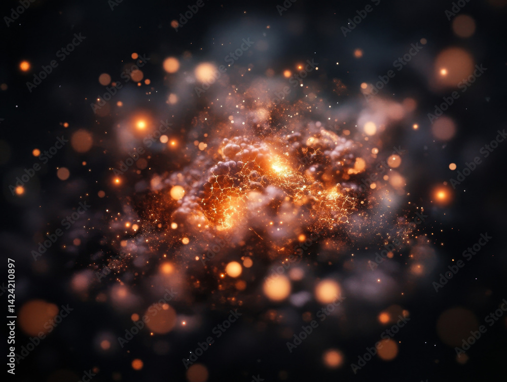Fototapeta premium Fiery Cosmic Explosion: Dynamic Abstract Art