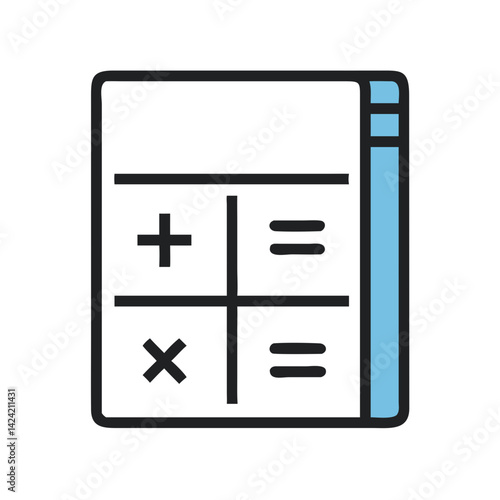 Mathematical Equation Sheet Icon Representing Math Formulas and Educational Reference