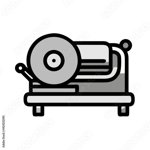 Meat Slicer Icon Representing Deli Meat Cutting and Food Preparation