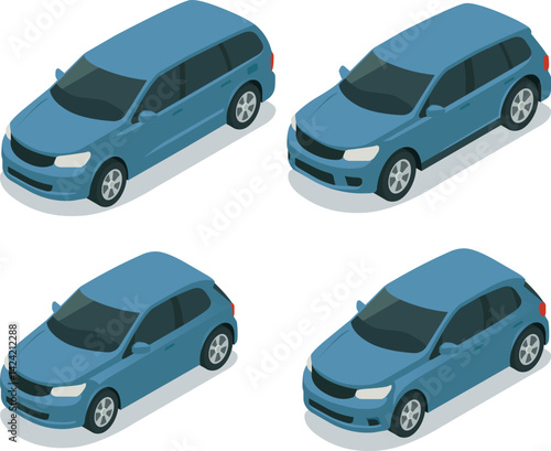 Isometric set of family cars
