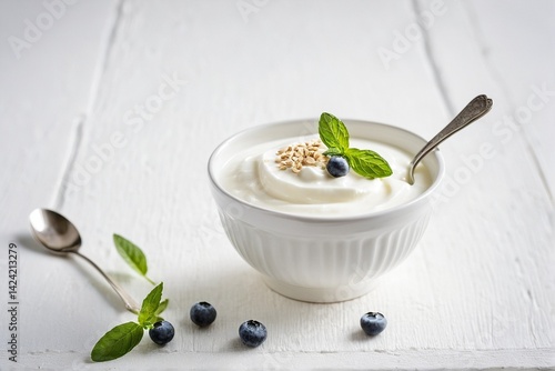 Blueberry Yogurt with Rich Swirl and Creamy Texture for Healthy Eating, Breakfast Ideas, and Natural Dairy Concepts