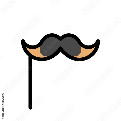 Mustache Photo Booth Prop Icon Representing Party Fun and Costume Accessories