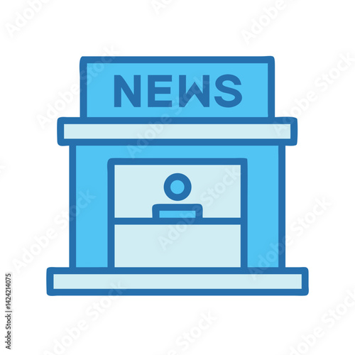 Newsstand or Press Station Icon Representing Newspaper Distribution and Media Access