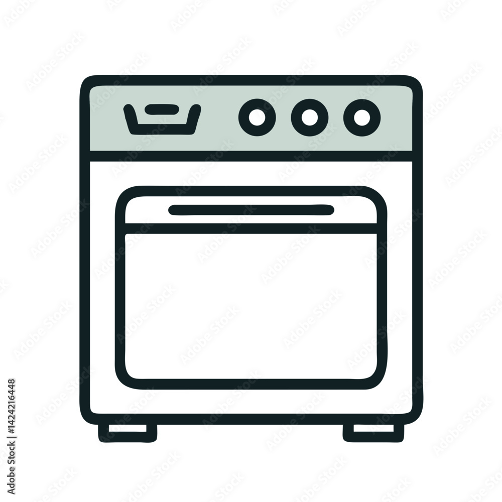Oven Icon Representing Cooking Appliance for Baking and Meal Preparation Oven Icon Representing Cooking Appliance for Baking and Meal Preparation