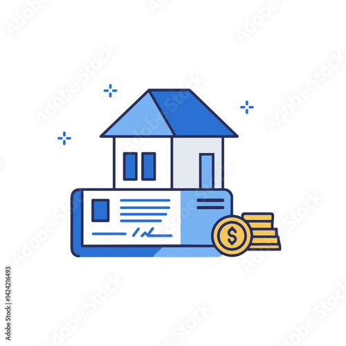 Mortgage payment icon for real estate platforms and financial apps
