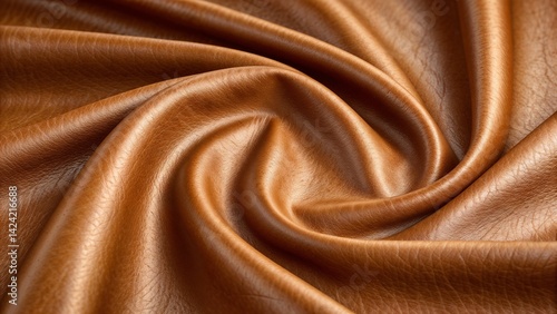 Obraz na płótnie Brown leather texture in soft folds displaying luxury and elegance w salonie